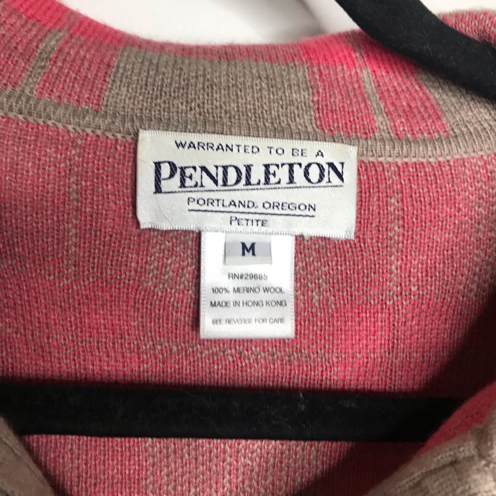 Pendleton Pink And Tan Window Pane Patterned 100%… - image 5